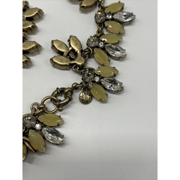 J Crew Neutral Colored Crystal Large Medallion Continuous Statement Necklace - Picture 9 of 11